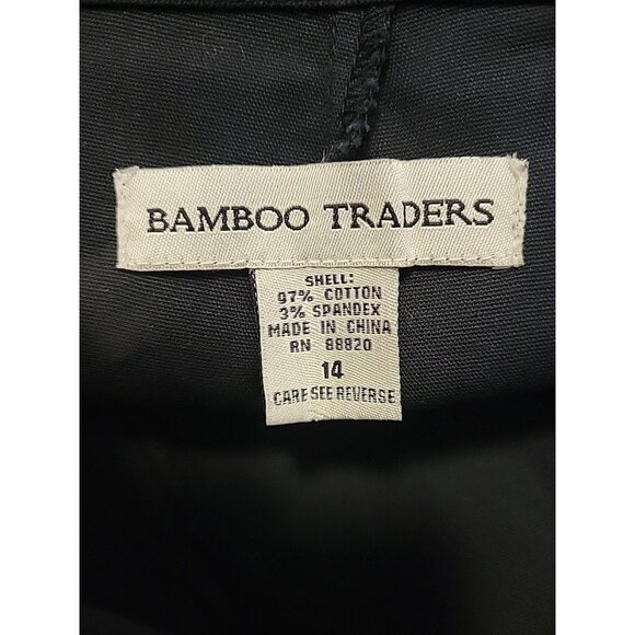 Bamboo Traders  Skort Size 14 Black With Tropical Themed Print Flamingo - Picture 6 of 6